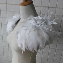 Ручной работы coque перо плечо эполеты с цветком пиона# FSP16001