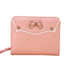 Лидер продаж Для женщин кошелек Monedas монет Кошельки бумажник с бантиком кошелек ярких цветов Для женщин короткий Симпатичный мини монета кошелек Carteras