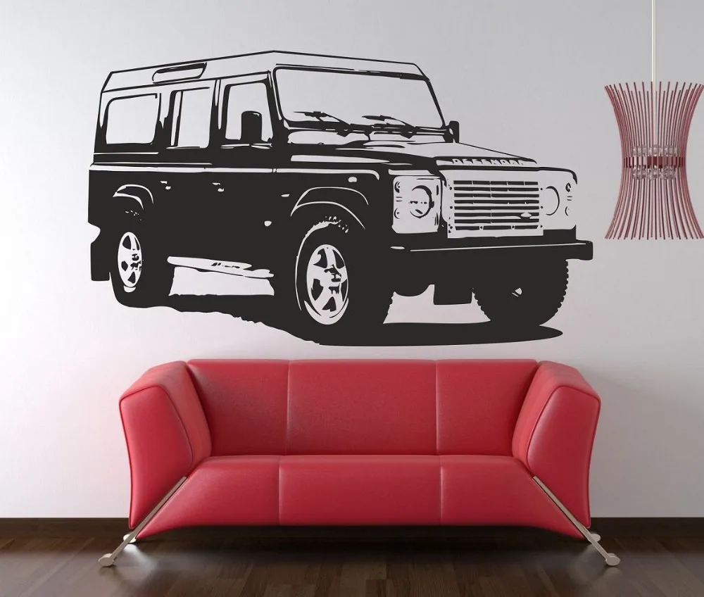 Land Rover Defender 58 X 99 CM Vinyl Wall Decal Art Home Decor Living Room Sticker Removable WY-38 | Дом и сад