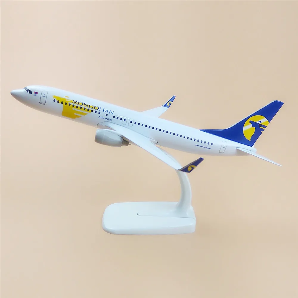 

20cm Metal Plane Model Air Mongolian Airlines Boeing 737 B737 800 Airways Airplane Model w Stand Aircraft Kids Gift