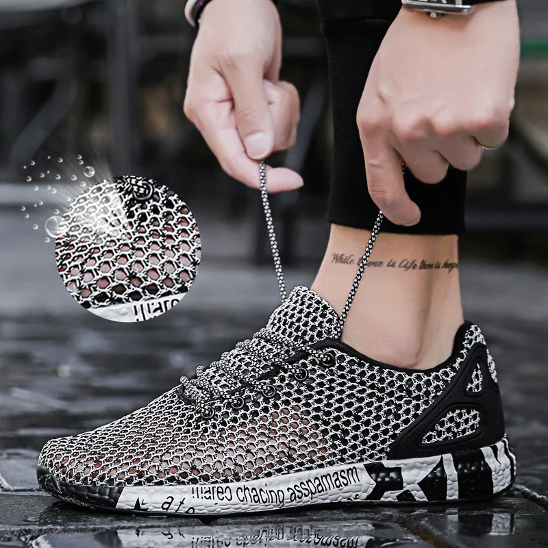 

New Style Summer Men Shoes Running Lightweight Breathable acqua water Shoes For Male Comfortable Zapatos Hombre Sneakers boots