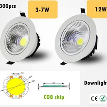 300X Диммируемый светодиодный светильник COB Потолочный Точечный светильник 3 Вт 5 Вт 7 Вт 12 Вт 85-265 в потолочный встраиваемый светильник s Внутреннее освещение