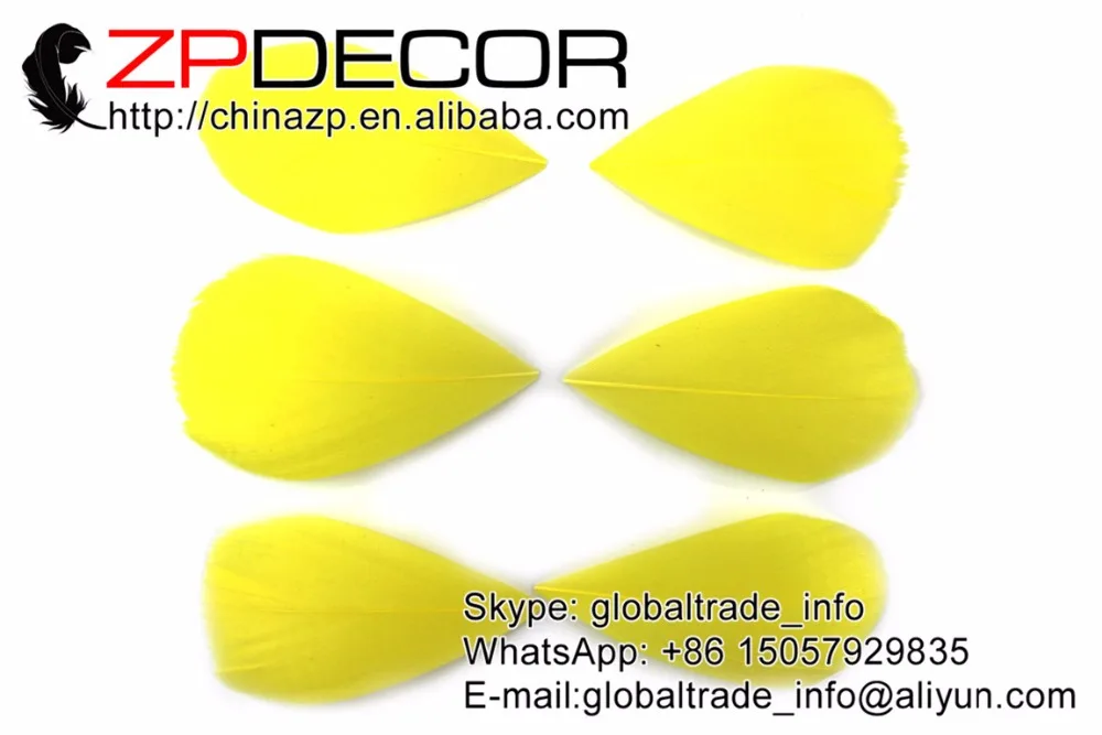 Zpdecor перья 3~ 7 см 200 шт./лот мат-привлекательный желтый обрезанный гусиное перо Лепесток для продажи