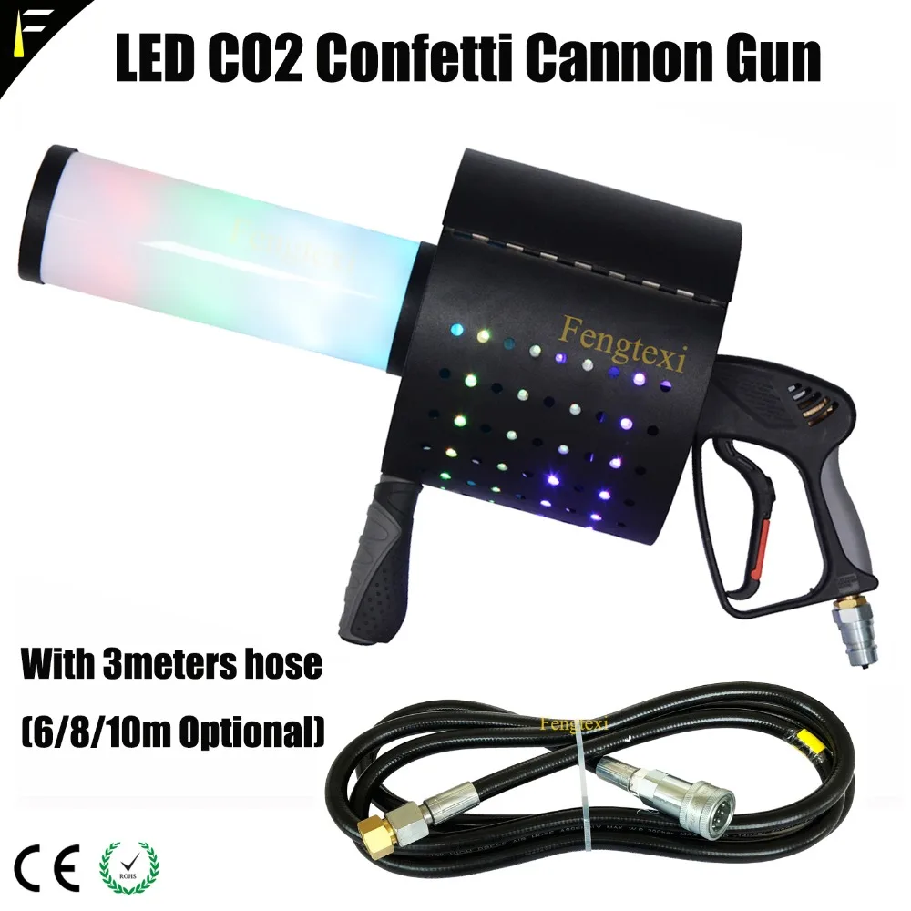 Portable LED Colorful RGB Co2 Jet Gun with Confetti Jet Cannon Shoot