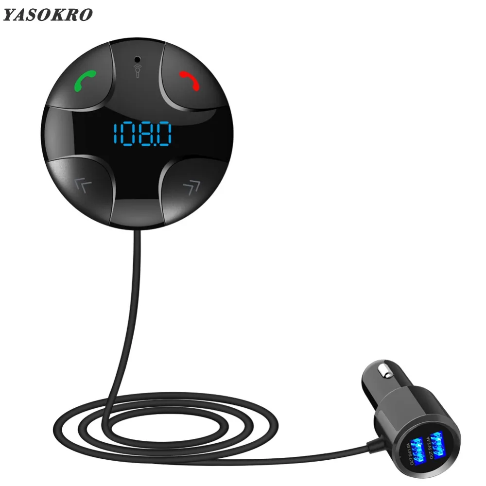 

YASOKRO Hands-free Car Kit FM Bluetooth Transmitter Car MP3 Player Support TF Card Music Playing Audio Modulator Car Accessories