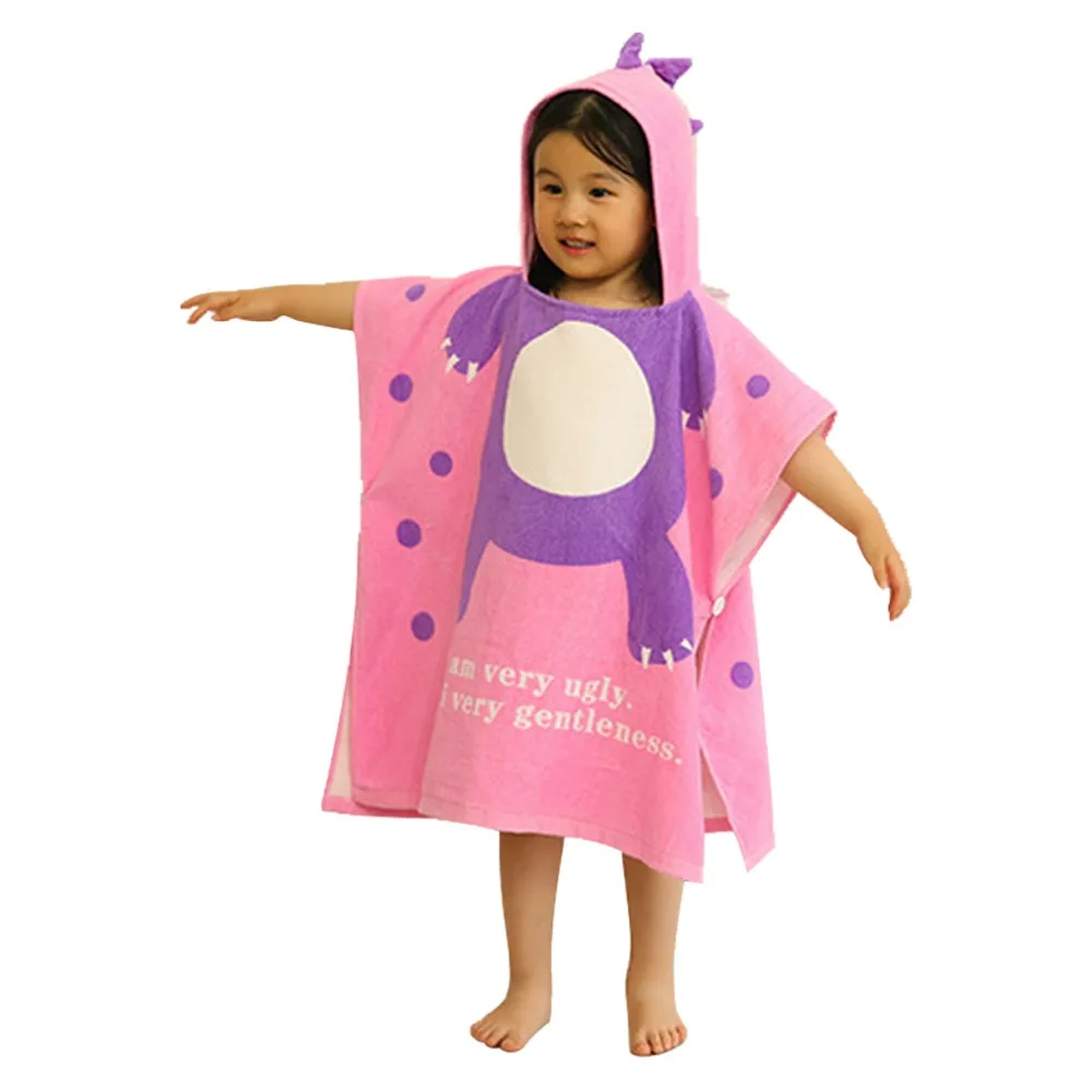 Hot Children's Swim Cloak Cape Towel Dinosaur Cute Fashion Two Colors