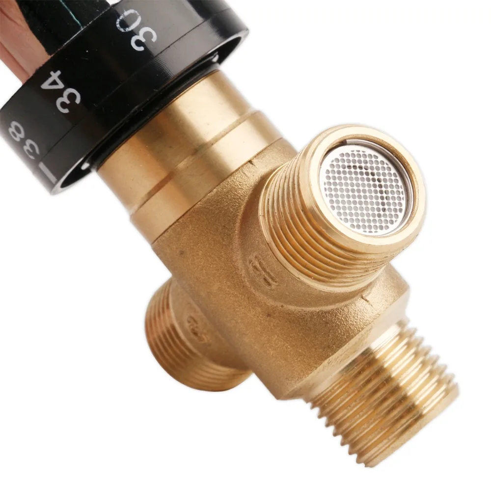 DN15(G1/2) Brass Thermostatic Mixing Valve Hot&Cold Water Shower Solar Water Heater Valve Water Temperature Thermostatic Mixer
