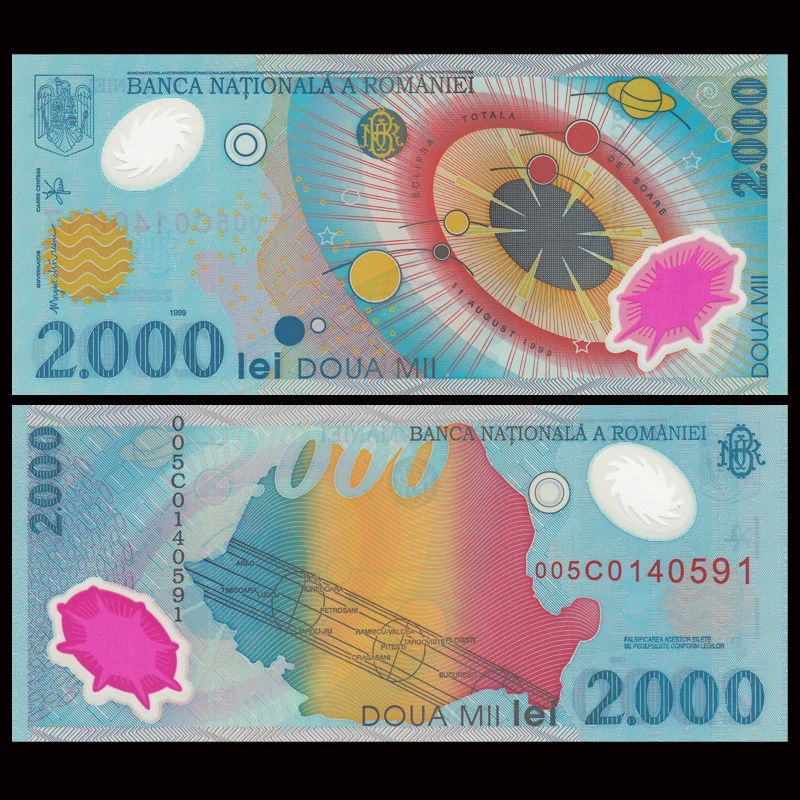 

Romania 2000 Lei, 1999, P-111, Polymer, Collectibles, Gift, UNC, Uncirculated, Real Original Genuine banknotes, Color