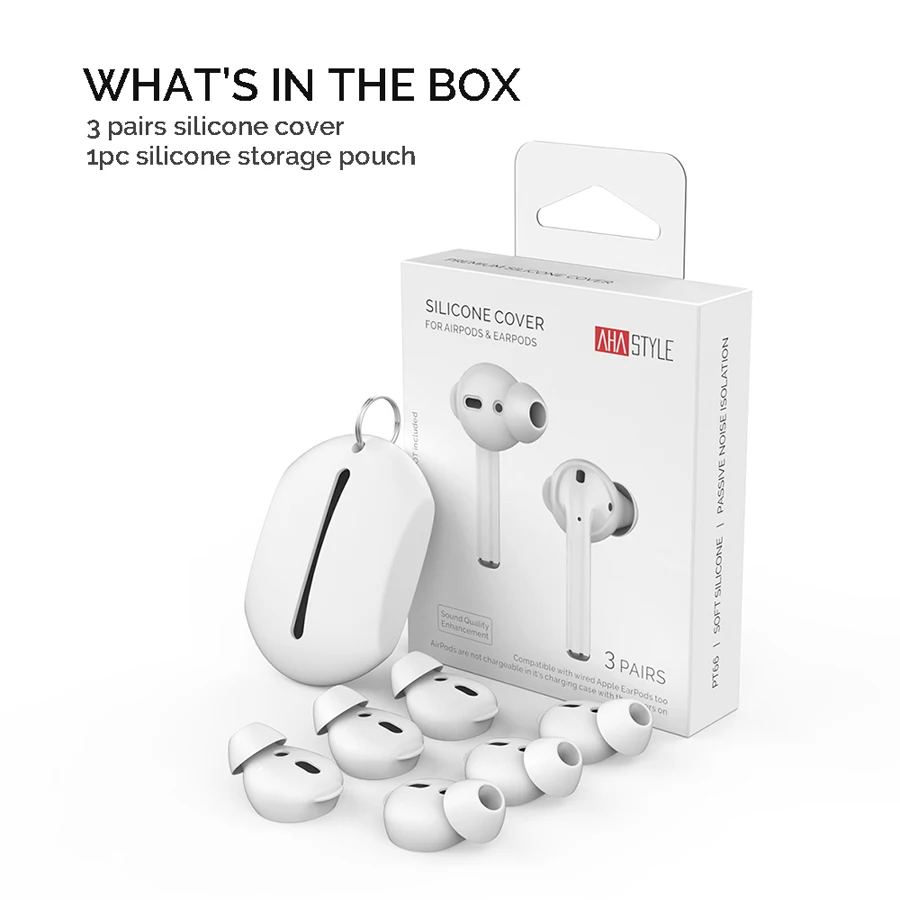 3 пары для Airpods чехол ушей силиконовые наушники ушные крючки + хранения 2