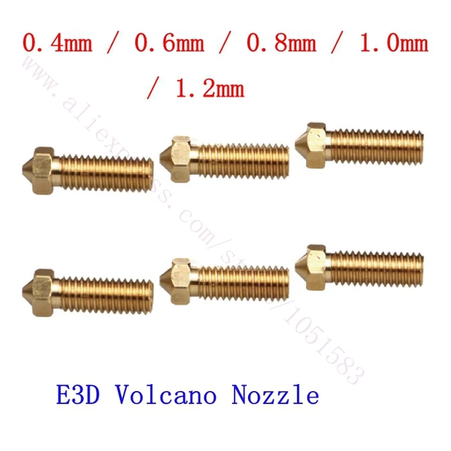 5pcs E3D Volcano Extra Nozzle Copper Volcano Nozzles for 1.75/3.0mm E3D