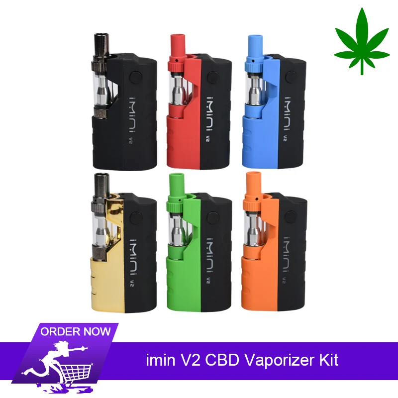 Оригинальный Imini V2 CBD масляный испаритель комплект 650 mAh встроенный Батарея и 0,5 мл пополняемая емкость для 510 потоков густая