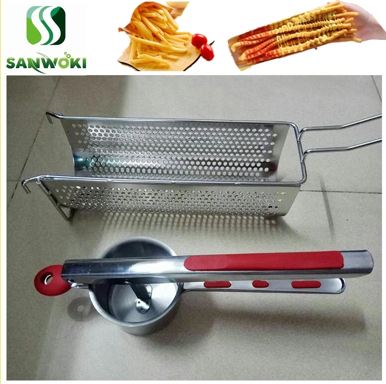 

Taiwan Popular Snack Super Long Fries Chip Maker Dispenser Long Potato Forming Machine Fries Presser Machine Long potato machine