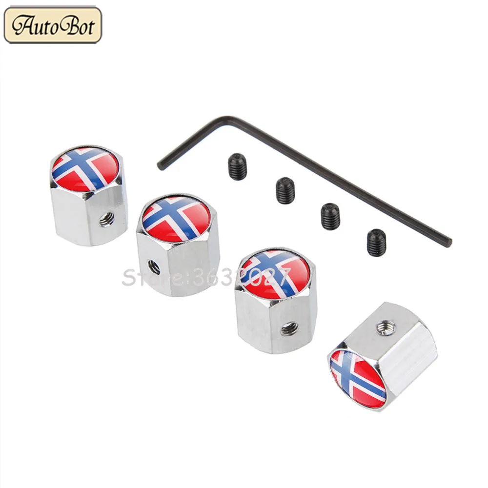 Norway Logo Car Tire Valve Caps Anti Theft Cover For