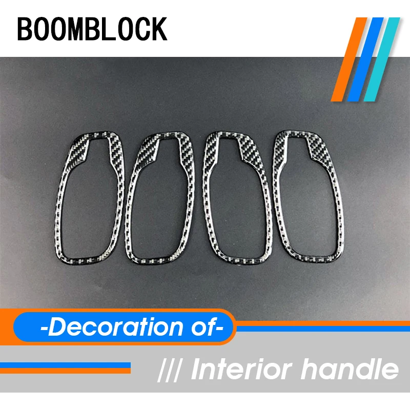 

4x Car Styling 3D Carbon Fiber Stickers For BMW E60 5 Series Door Handle Bowl Knobs Panel Frame Rings Covers M sport Accessories
