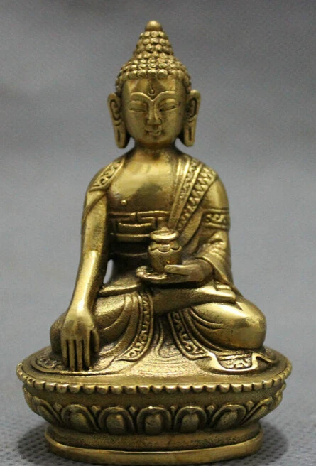 Zhaorui614 + Тибет Чистая латунь буддизм сидение Shakyamuni Joss Sakyamuni статуя Будды | Дом и сад