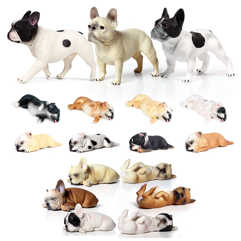 

Mini 16 Styles Action&Toys Figure Family Animal French Bulldog Pet Dog Model Collectible Doll Figure For Kid Children's Gift