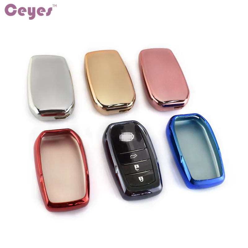 

Ceyes Car Key Cover Case For Toyota Highlander Camry Prado Crown Reiz TPU Key Fob Holder Cover Shell Auto Styling Accessories