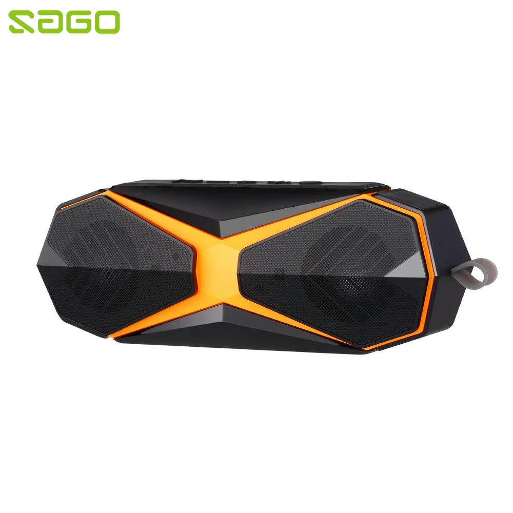 

Sago Outdoor Wireless Bluetooth Speaker IPX67 Waterproof Dual 4W Speakers Built-in 2400mAh Battery with Mic Support TF for Phone