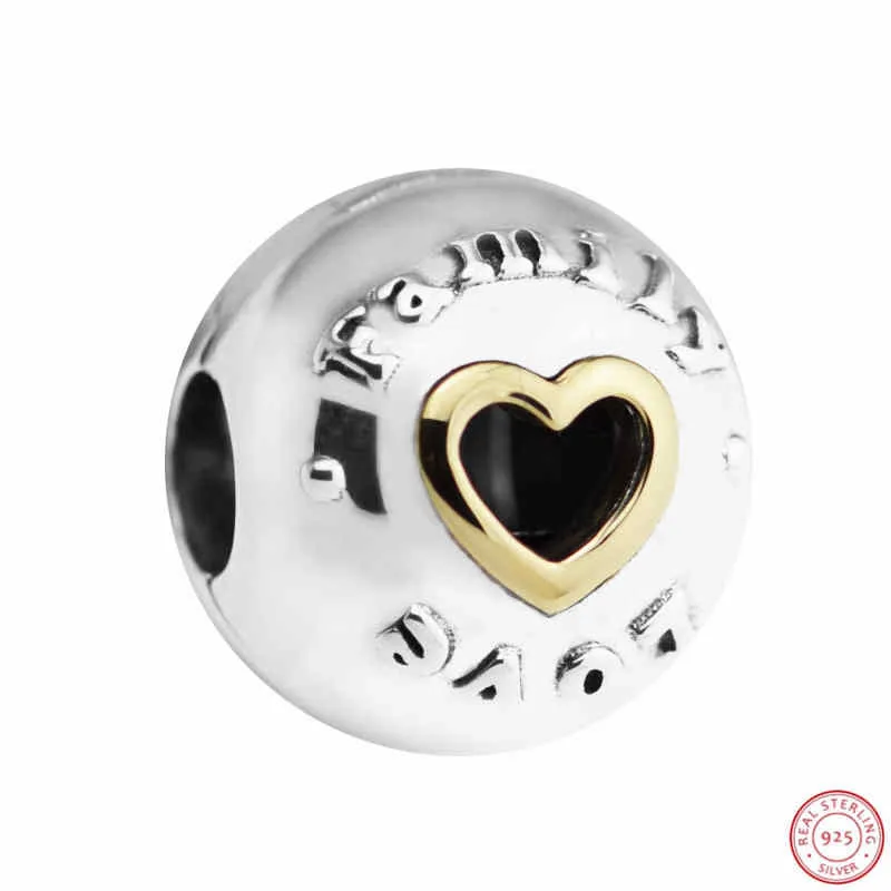 

FAMILY LOVE Clip Beads with 14K Gold Hearts Symbol for Women Jewelry Making DIY Fit PANDORA Charms Silver 925 Original CL031K