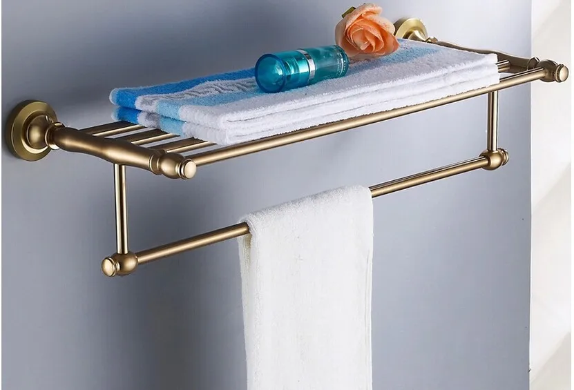 

2016 High Quality Antique bronze Alumimum Bathroom Towel Rack Holder Hotel Home Bathroom Storage Rack Rail Shelf porta toalha