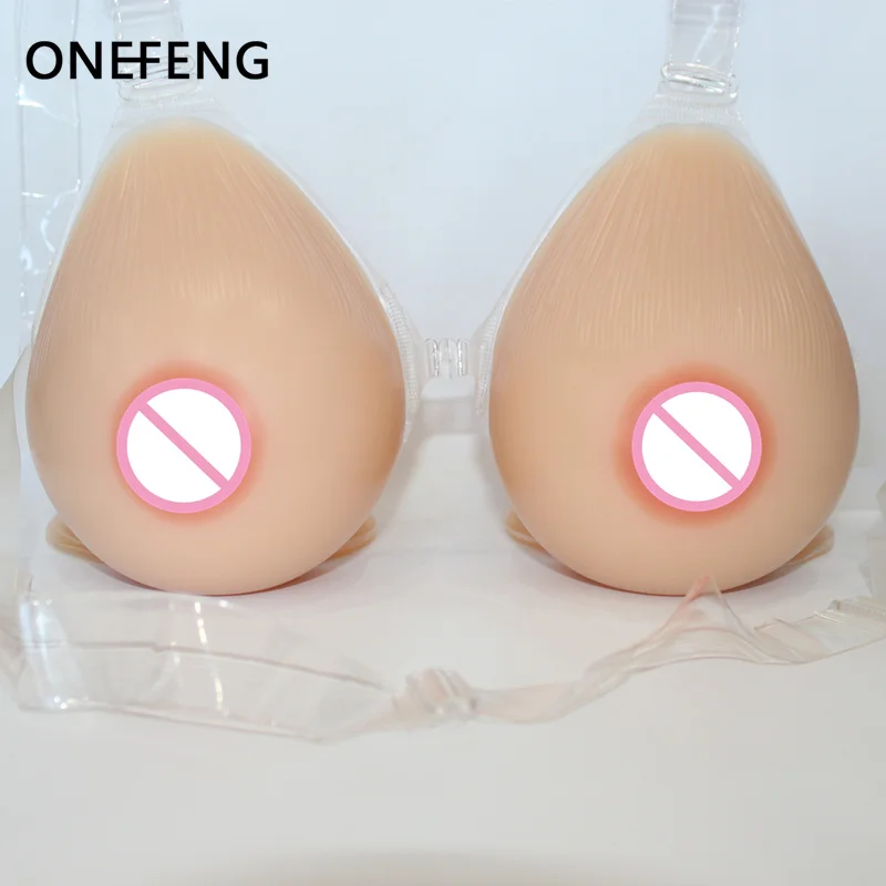 

ONEFENG 1200-1600g/pair GEF Teardrop Cup Form Shape Realistic Silicone Artificial Boob Enhancer Chest Bust Tits For Crossdresser