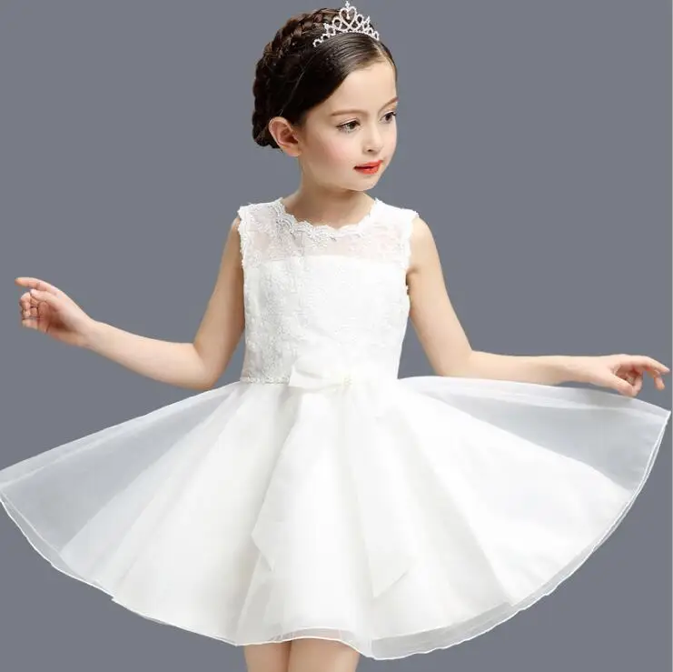 

MERI AMMI ForChildren Girl Clothes Dressing Sleeveless Lace Dress Wedding Bridesmaid Bow-knot Dresses Party Fancy Costume J481