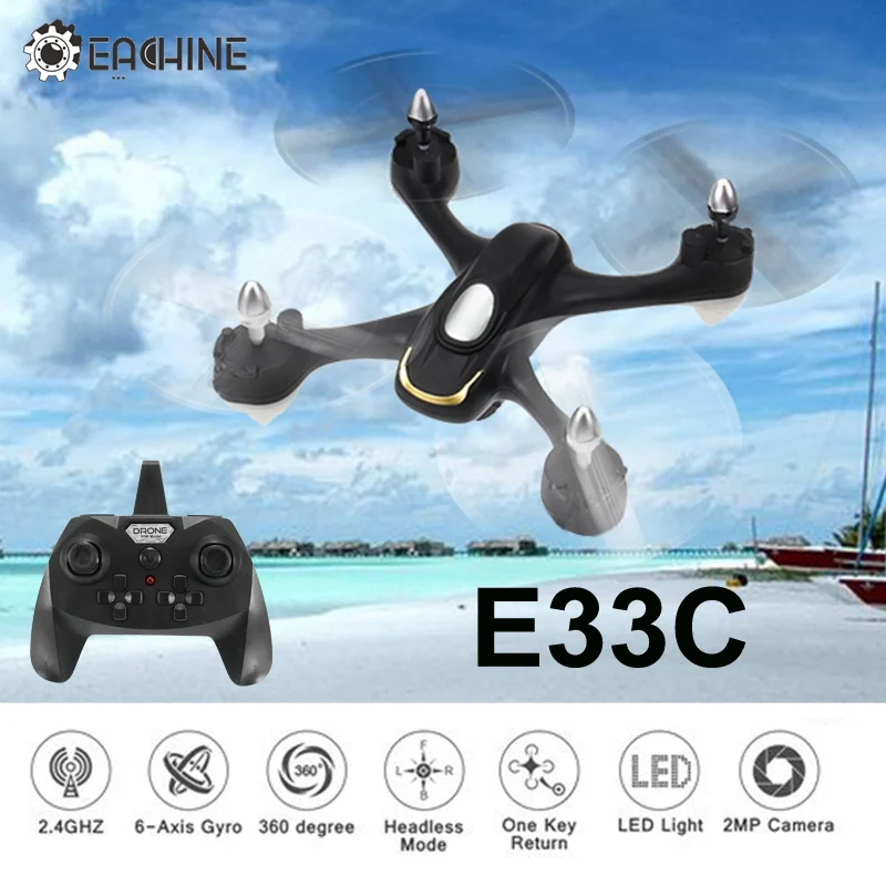 

Eachine E33C 2.4G 6CH With 2MP HD Camera Headless Mode LED Night Flight RC Drone Quadcopter Helicopter Toy RTF VS E33 E33W