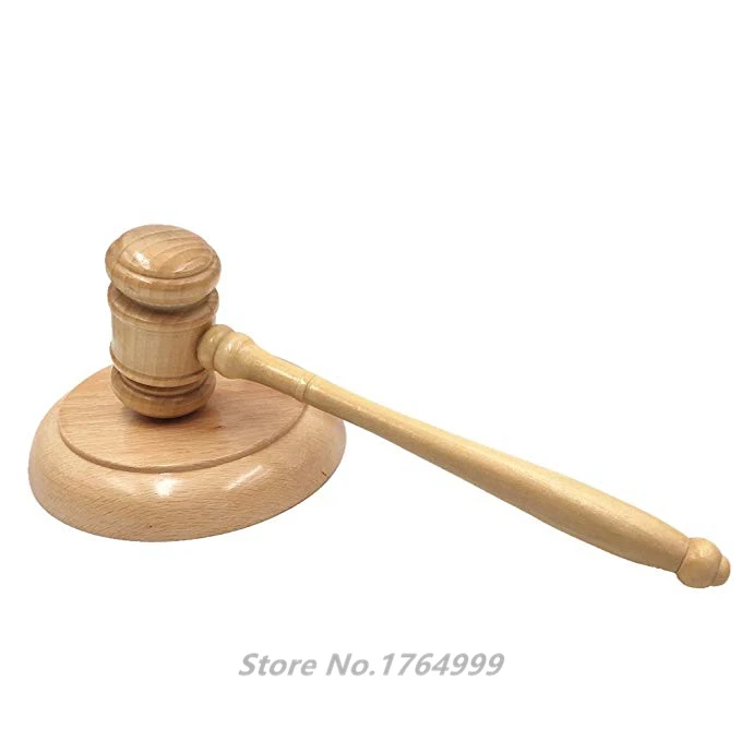 1set Wood Gavel and Round Block Set for Lawyer Student Judge Auction