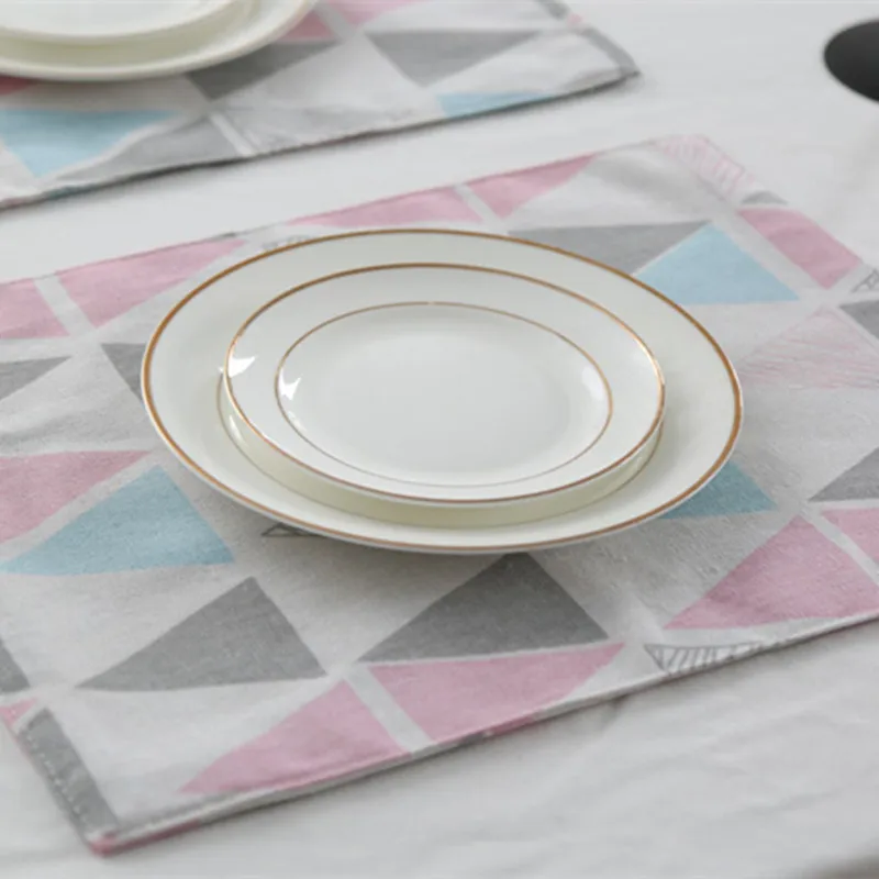 Cotton Fabric Placemats For Table Rectangle Lace Dinning Coffee