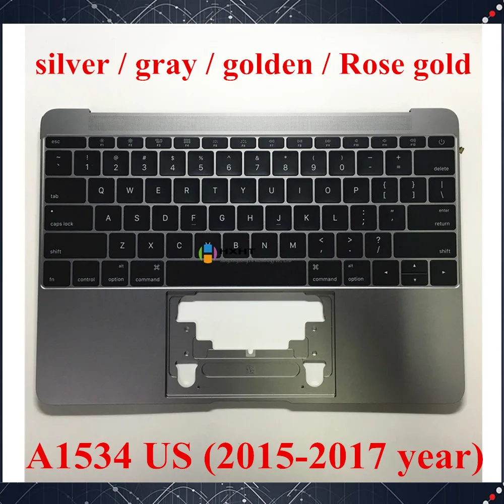 

For Macbook 12'' A1534 US keyboard with backlight Case Topcase silver / gray / golden / Rose gold 2015 2016 2017 year tested
