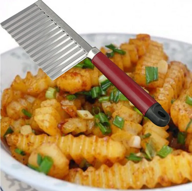 De pommes de terre Ondulés Tranchant Couteau En Acier Inoxydable Cuisine Gadget Légumes Fruits De Coupe Cuisine Éplucheur Outils couteaux de cuisine Accessoires