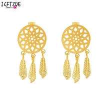 ICFTZWE золото цвет серебро бохо шик Brincos aros ювелирные изделия для тела серьги «Ловец снов» для женщин бижутерия из нержавеющей стали