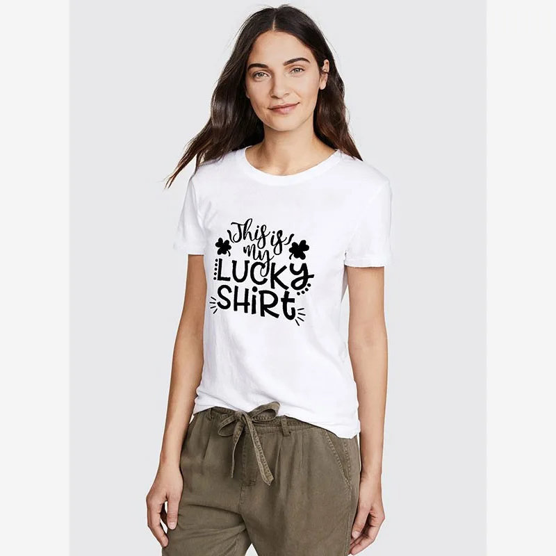 ONSEME This Is My Lucky Shirt футболка с буквенным принтом топы летние футболки короткими