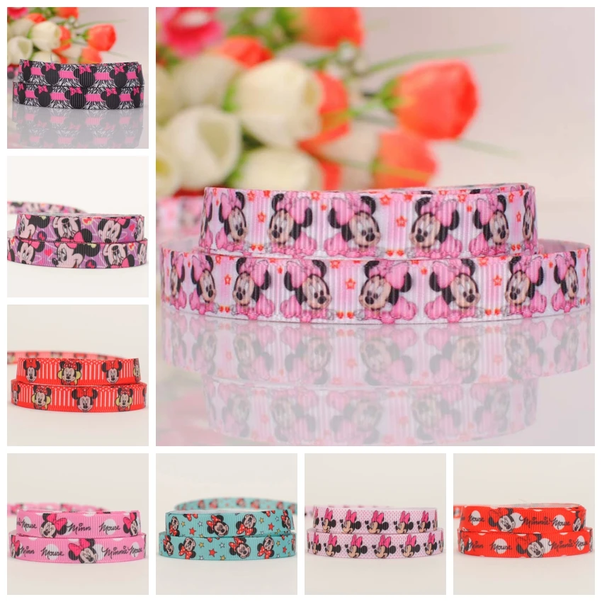 

free shipping 50 yards 3/8' 9mm lovely pattern printed grosgrain ribbons