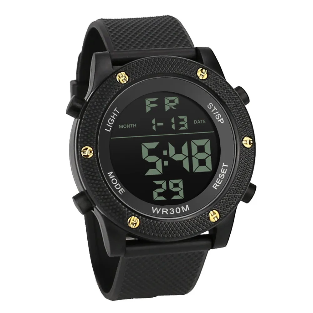 Роскошные Брендовые мужские спортивные часы, модные Chronos мужские водонепроницаемые светодиодный цифровые часы, мужские военные часы, мужские часы
