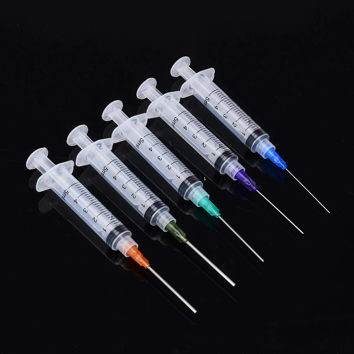 5PCS 5ml Industrial Dispensing Syringe Crimp Sealed Needle Tips For Glue Oil Ink Syringes Measure Tool Supplies