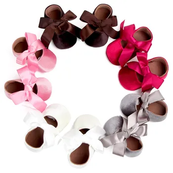 

Spring Summer Baby Girl Riband Bow Princess Shoes Infant Toddler Soft Anti-slip Sole Prewalkers Newborn Baby Cute Crib Shoes