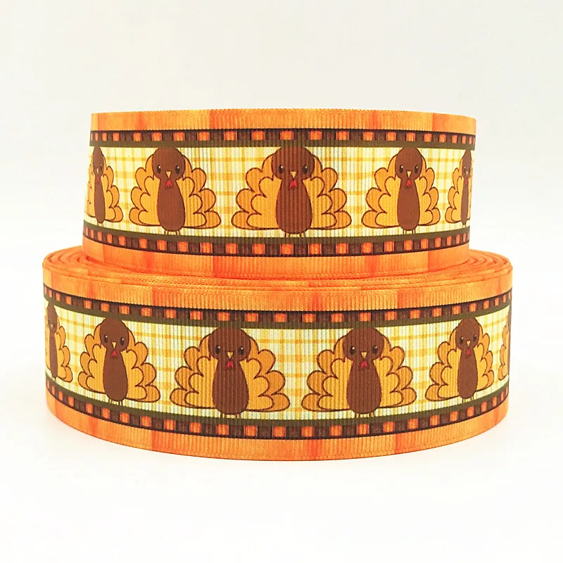 

Q&N/OEM 1.5inch 38mm 160824002 turkey printed grosgrain ribbon 50yds/roll free shipping