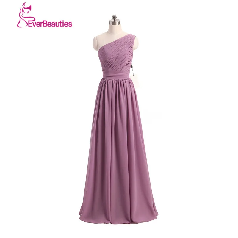 

Long Bridesmaid Dresses One Strap Fashion Women Chiffon Cheap Bridesmaid Dresses 2020 Vestidos De Madrinha Lace Up Back