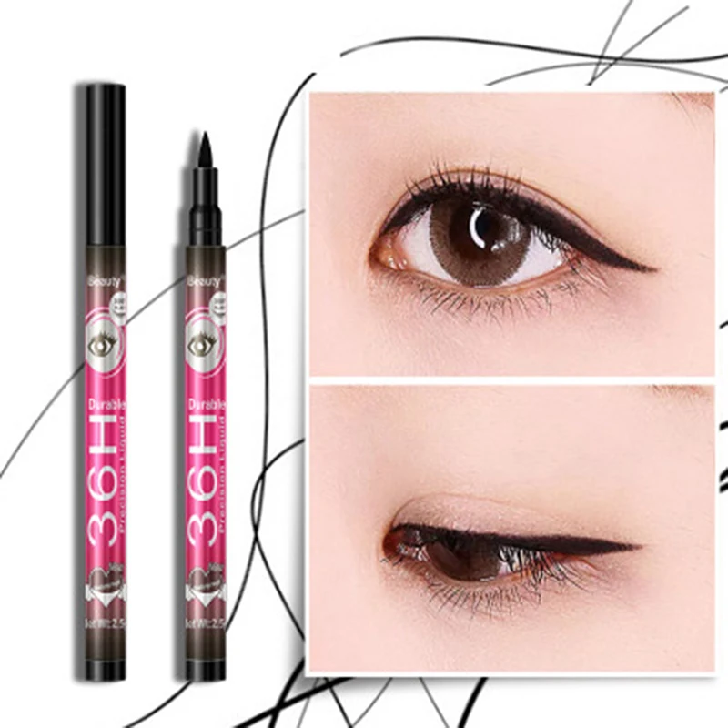 Goede 1 stks Zwart Langdurige Eye Liner Pencil Waterproof Eyeliner Vloeibare Langdurige Cosmetische Schoonheid Make Liquid Eyeliner Pen