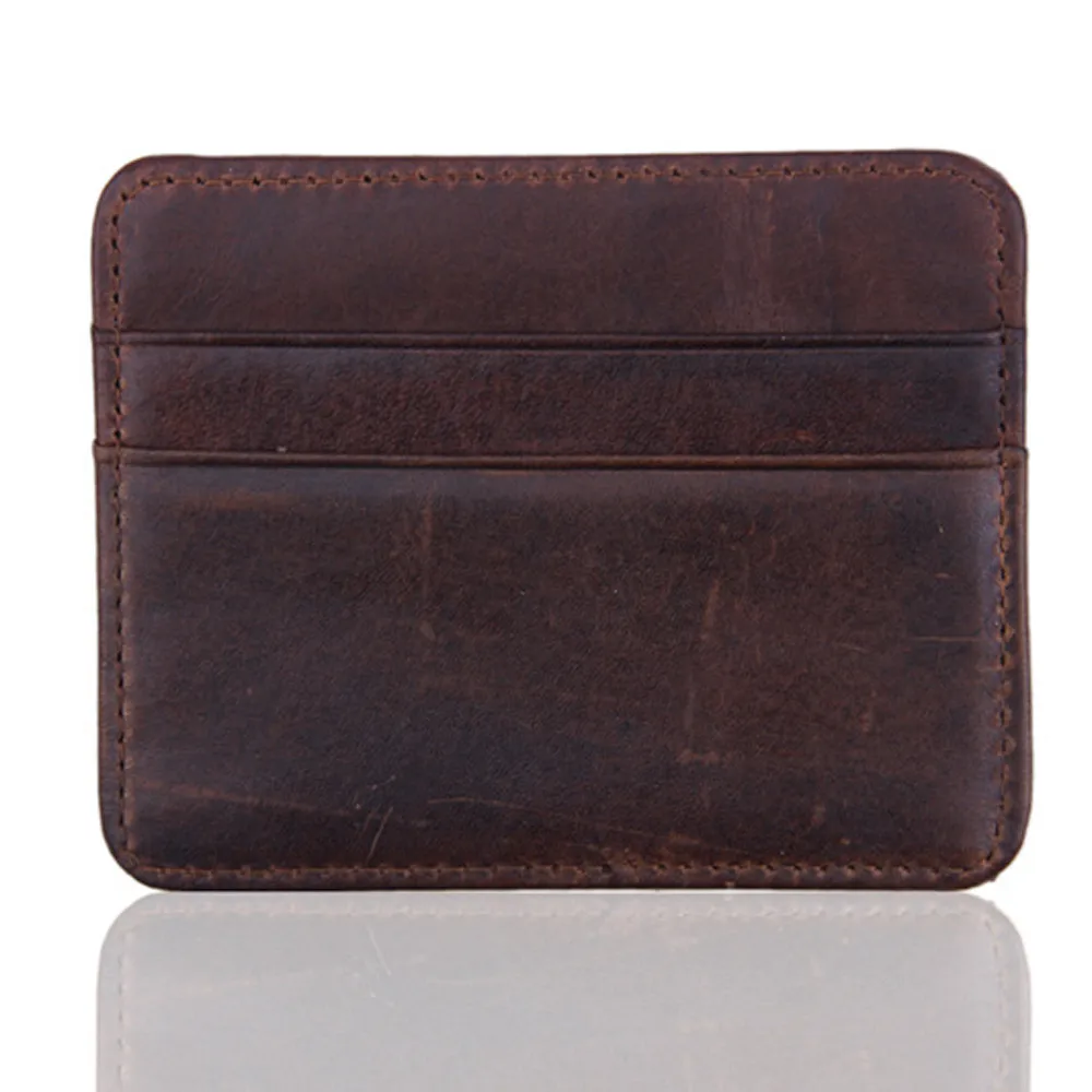 

Men Wallet Leather Business Bank Card Holders Solid Black Thin Small Hasp Travel Wallets Card Protection Cases For Credit Card 4