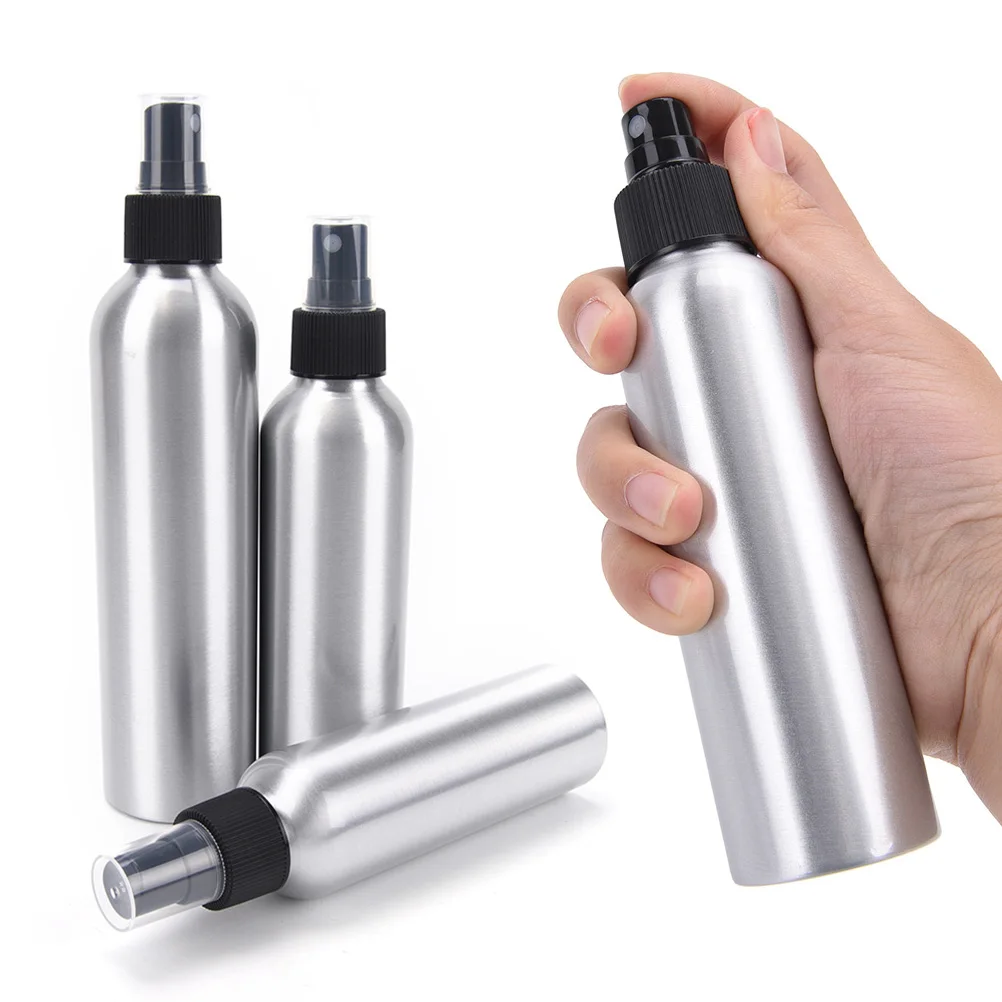 

Hot Sale 120ml 150ml 250ml Aluminium Black Pump Atomizer Spray Bottle Refillable Empty Bottles For Cosmetic Packaging Tool