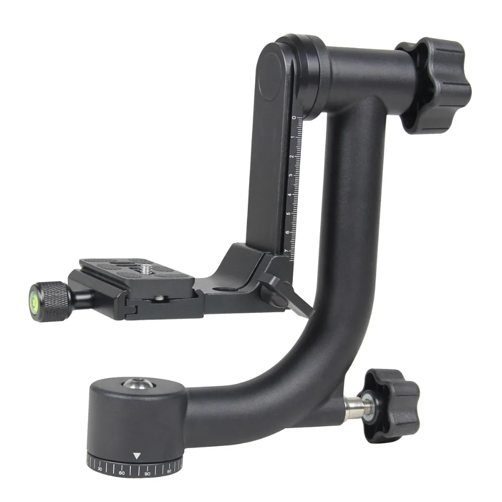 Professional Aluminum Gimbal Tripod Head For Heavy Telephoto Lens DSLR Camera 360 Panoramic Swivel Tripod Head up to 10KG