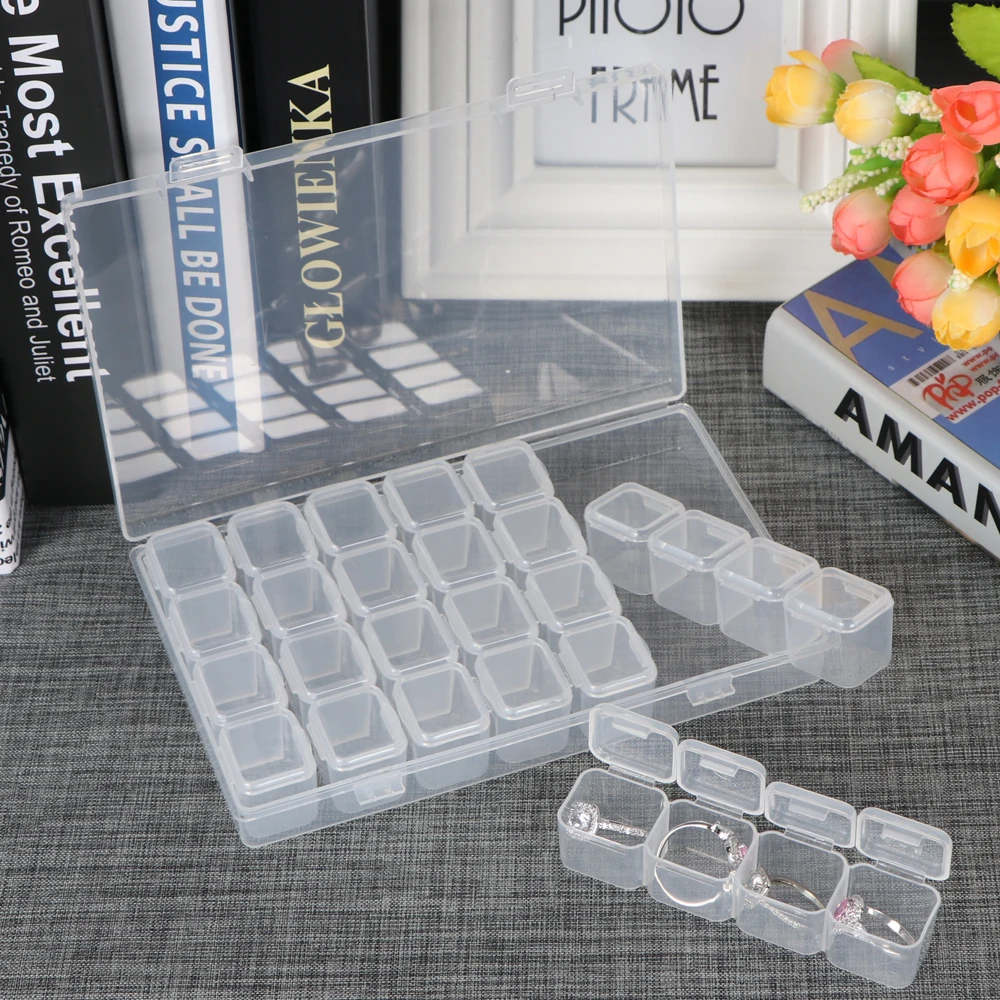 

1pc 8/10/24/28 Lattices Dismountable Diamond Painting Box Embroidery Accessories Rhinestones Boxes Cross Stitch Cases Storage