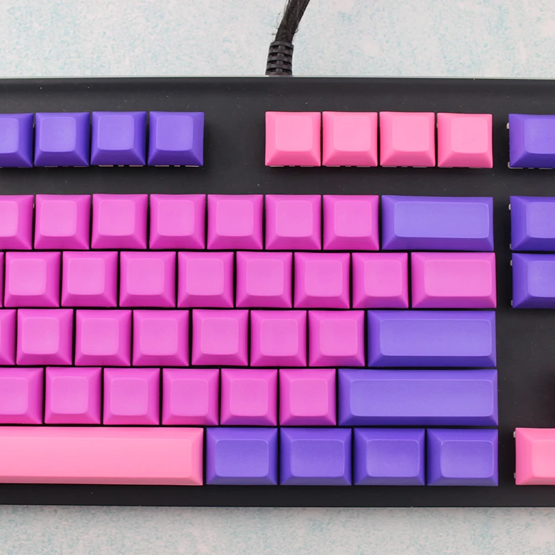 Пустой Фиолетовый Розовый цвет смешивания PBT колпачки для механической мини-клавиатуры Dsa Keycaps logitech Gamer Gh60 ANSI 87 стандарт 104