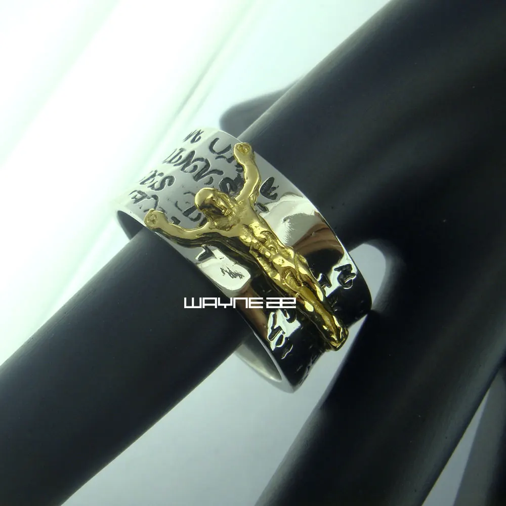 Best Men #039;s Jesus angel King Charm Solid Stainless Steel Ring R275 SZ Q Z+1