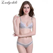 Ladychili Для женщин Нижнее бельё молодая девушка Симпатичные Лолита Кружево бюстгальтер комплект хлопок бесшовные Беспроводной комфорт широкий чашки бюстгальтера и Трусики для женщин комплект n324