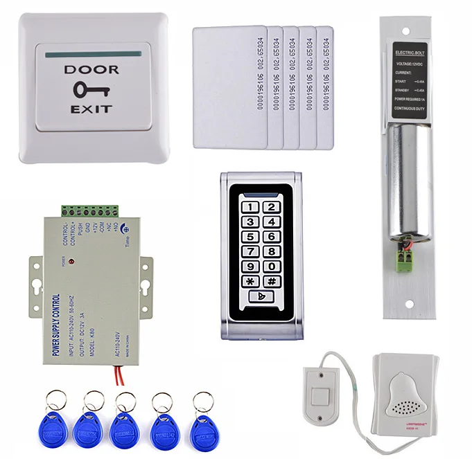 

RFID Keypad 100% Waterproof IP68 Access Control Kit Set + Electric Bolt Lock For House / Office Brand New