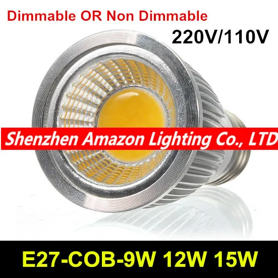 

High Power 9W 12W 15W Dimmable COB LED Sport light lamp led bulb warm cold white AC110V 220V 240V