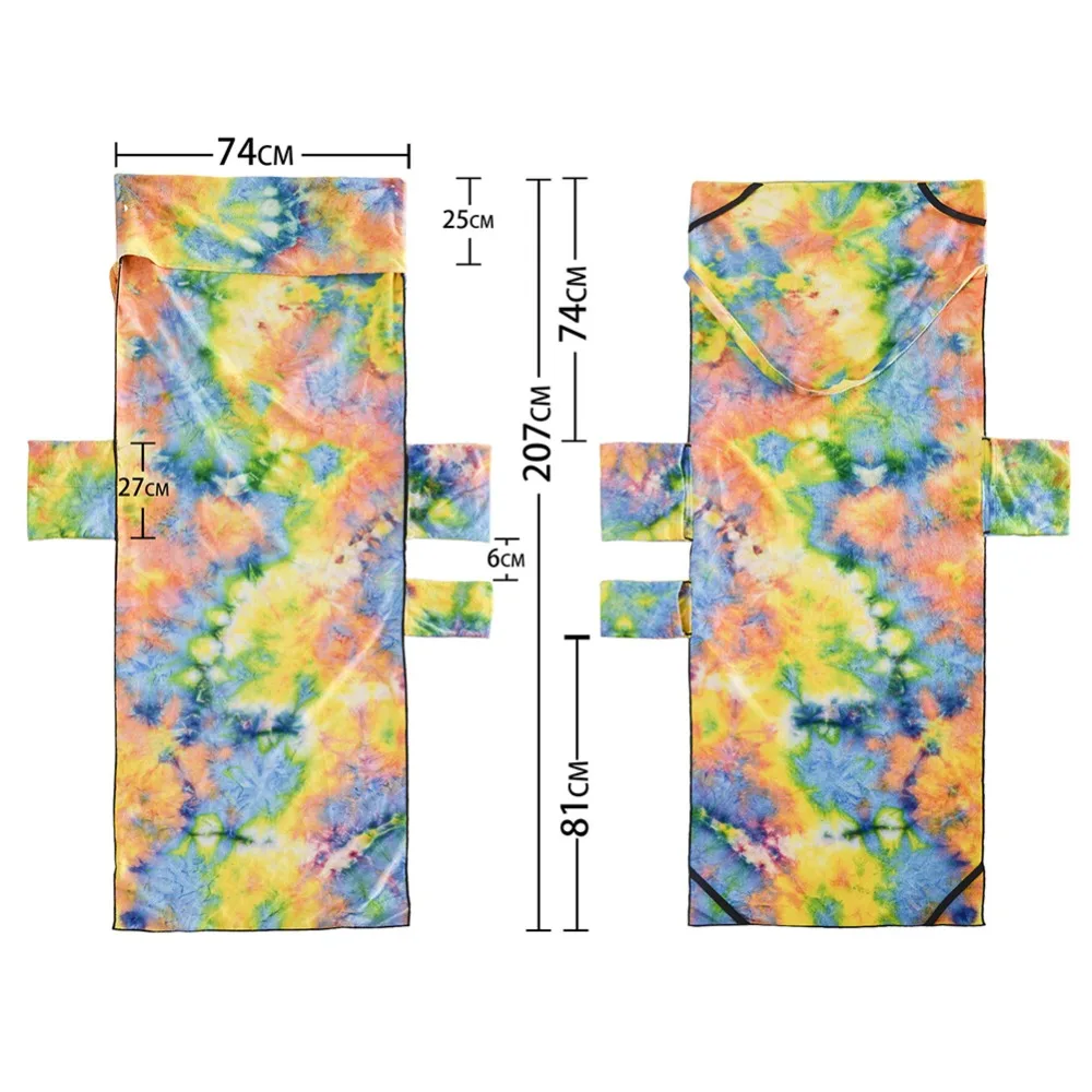 beach pad lidar com toalhas 207*74cm do saco do curso